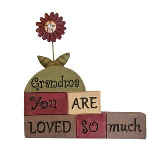 Grandma You Are Loved So Much Figurine Flower Blossom Bucket Mothers Day
